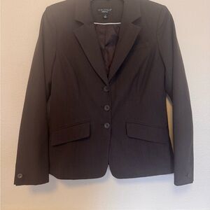 Dialogue Women's Dark Brown Three-Button Tailored Blazer